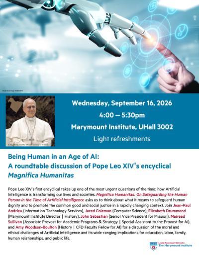 Flyer for Magnifica Humanitas event